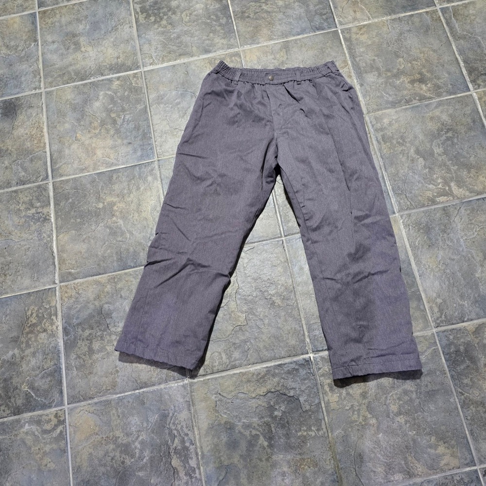 Haband Ice House Flannel Lined Slacks Mens 40x28 Gray Plaid Lined Winter‎ Pants